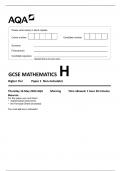 AQA GCSE MATHEMATICS H Higher Tier  QP Paper 1  Non-Calculator Thursday 16 May 2024 