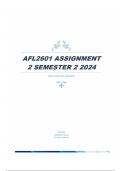 AFL2601 Semester 2  Assignment 2 - DISTINCTION GARANTEED