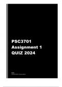 PSC3701 Assignment 1 2024 Questions & Answers-Updated for 2023 5* rated