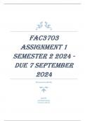 FAC3703 Assignment 1   Semester 2 2024 - DUE 7 September 2024 ;100% Verified Answers-Updated  5* rated