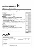 AQA GCSE MATHEMATICS H  Higher Tier Paper 2  Calculator 8300 2H Mathematics G 3Jun24