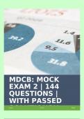 MDCB: MOCK EXAM 2 | 144 QUESTIONS | WITH PASSED SOLUTIONS!!