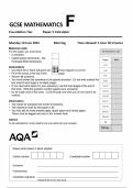 AQA GCSE MATHEMATICS  F  Foundation Tier  Paper 3 Calculator 8300 3F QP Mathematics  G  10JUN24