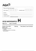 AQA GCSE MATHEMATICS H  Higher Tier Paper 3 Calculator  8300 3H QP Mathematics G 10JUN24