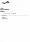 AQA  GCSE  MATHEMATICS  8300/1F  Foundation Tier Paper 1 Non-Calculator  Mark scheme  June 2024  Version: 1.0 Final 