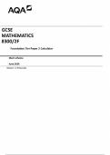 AQA GCSE  MATHEMATICS   8300/2F Foundation Tier Paper 2 Calculator Mark scheme  June 2024 Version 1.0 Final 