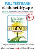 TEST BANK FOR BASIC COLLAGE MATHEMATICS,