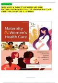 TEST BANK FOR MATERNITY & WOMEN’S HEALTH CARE, 13TH EDITION,LOWDERMILK. UPDATED VERSION,2024 ALL CHAPTERS NEWEST VERSION |COMPLETE A+ GRADED >ULTIMATE GUIDE