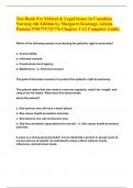 Test Bank For Ethical & Legal Issues in Canadian Nursing 4th Edition by Margaret Keatings, Adams Pamela 9781771721776 Chapter 1-12 Complete Guide.