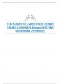 COMBINED WGU C121 SURVEY OF UNITED STATE HISTORY TASKS 1-3 (Passed) LATEST AND COMPLETE PACKAGED DEAL SOLUTIONS WESTERN GOVERNORS UNIVERSITY.