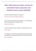 WGU C963 American Politics and the US Constitution Exam | Questions and Verified Answers Latest 2024/2025