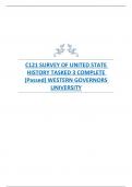 WGU C121 SURVEY OF UNITED STATE  HISTORY BVM2 TASK 1 COMPLETE  WESTERN GOVERNORS UNIVERSITY 