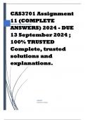 CAS3701 Assignment 11 (COMPLETE ANSWERS) 2024 - DUE 13 September 2024 ; 100% TRUSTED Complete, trusted solutions and explanations. 