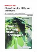 Test Bank For Clinical Nursing Skills and Techniques 9th Edition by Anne Griffin Perry, Patricia A. Potter 9780323400695 Chapter 1-43