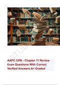 AAPC CPB - Chapter 11 Review Exam Questions With Correct Verified Answers A+ Graded 