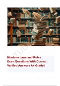 Montana Laws and Rules Exam Questions With Correct Verified Answers