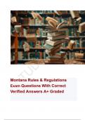 Montana Rules & Regulations  Exam Questions With Correct Verified Answers A+ Graded