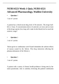 NURSING 6521 NURS 6521 Week 1 quiz  2 Versions- Advanced Pharmacology
