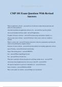 CMP 101 Exam Questions With Revised Answers