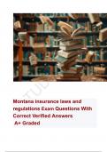 Montana Insurance Laws and Regulations Exam Questions With Correct Verified Answers A+ Graded