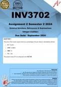 INV3702 Assignment 2 (COMPLETE ANSWERS) Semester 2 2024 