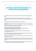 GENERAL PEST MANAGEMENT 7A QUESTIONS AND ANSWERS