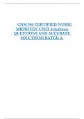 CNM 586 CERTIFIED NURSE  MIDWIVES’ UNIT 3 (Asthma)  QUESTIONS AND ACCURATE  SOLUTIONS RATED A. 