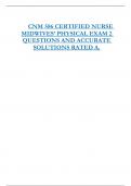 CNM 586 CERTIFIED NURSE  MIDWIVES’ PHYSICAL EXAM 2  QUESTIONS AND ACCURATE  SOLUTIONS RATED A.