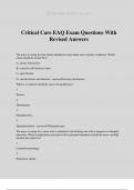 Critical Care EAQ Exam Questions With Revised Answers