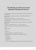 CSS 202 Quiz 21 Golf Courses Exam Questions With Revised Answers