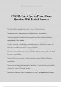 CSS 202: Quiz 4 Species Primer Exam Questions With Revised Answers