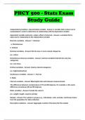 PHCY 500 - Stats Exam Study Guide 