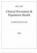 NSG 7005 CLINICAL PRESVENTION AND POPULATION HEALTH 2024