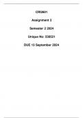 CRI2601 Assignment 2 Due 23 September 2024 (Detailed Answers)