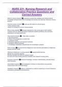 NURS 231- Nursing Research and Collaborative Practice Questions and Correct Answe