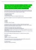 TEXAS STATE EXAM SIMULATOR - LIFE AND HEALTH INSURANCE PRACTICE EXAM QUESTIONS AND ANSWERS 