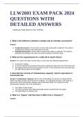 LLW2601 EXAM PACK 2024 QUESTIONS WITH  DETAILED ANSWERS