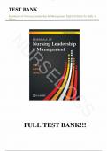 Test Bank - for Essentials of Nursing Leadership & Management Eighth Edition by Sally A. Weiss, All Chapters 1-16 | Complete Guide A+