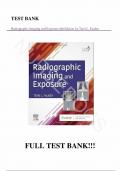 Test Bank - for Radiographic Imaging and Exposure 6th Edition by Terri L. Fauber, All Chapters 1-10 | Complete Guide A+