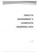 TMS3719 Assignment 4  Complete Solutions 2024