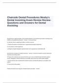 Chairside Dental Procedures Mosby Test Questions and Answers