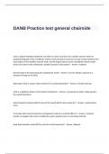 DANB Practice Test Questions and Answers- General Chairside