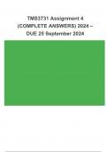 TMS3731 Assignment 4 (COMPLETE ANSWERS) 2024 – DUE 25 September 2024-