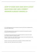 ACRP CP EXAM 2024-2025 WITH LATEST  QUESTIONS AND 100% CORRECT  ANSWERS ALREADY GRADED A+