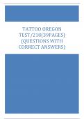 TATTOO OREGON PRACTISE TEST QUESTIONS AND CORRECT ANSWERS 2024/2025 GRADED A+.