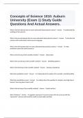  Concepts of Science 1010: Auburn University (Exam 1) Study Guide Questions And Actual Answers.