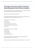  Concepts of Science Auburn Training Exam Questions And Correct Answers.