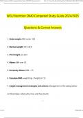 WGU Nutrition D440 Competed Study Guide Exam Questions And Answers