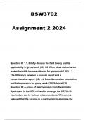 BSW3702 Assignment 2 (COMPLETE ANSWERS) 2024 (154952) - DUE 5 September 2024