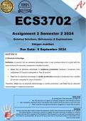 ECS3702 Assignment 2 (COMPLETE ANSWERS) Semester 2 2024 - DUE 6 September 2024 